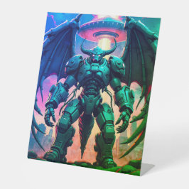 Demon Roboter mit Flügel bei einem UFO 台座サイン