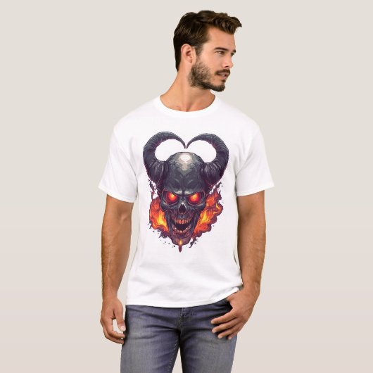 Demon Skull Firestorm Tシャツ (正面フル)