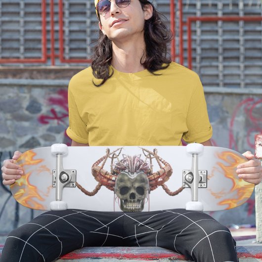 Demon Skull Helmet Horns Skateboard スケートボード