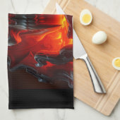 Demon Skull Throne Halloween Kitchen Towel キッチンタオル (四つ折り)