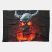 Demon Skull Throne Halloween Kitchen Towel キッチンタオル (横)