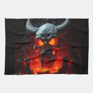 Demon Skull Throne Halloween Kitchen Towel キッチンタオル