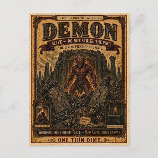 Demon, Vintage Circus Monster ポストカード (正面)