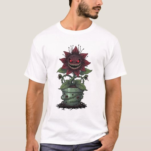 Demonic Bloodbloom in Cursed Pot Tシャツ (正面)