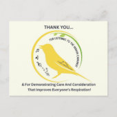 Demonstrating Care and Consideration ポストカード (正面)