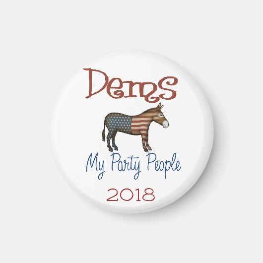 DEMSマイパーティー愛国的ロバデザイン マグネット (正面)