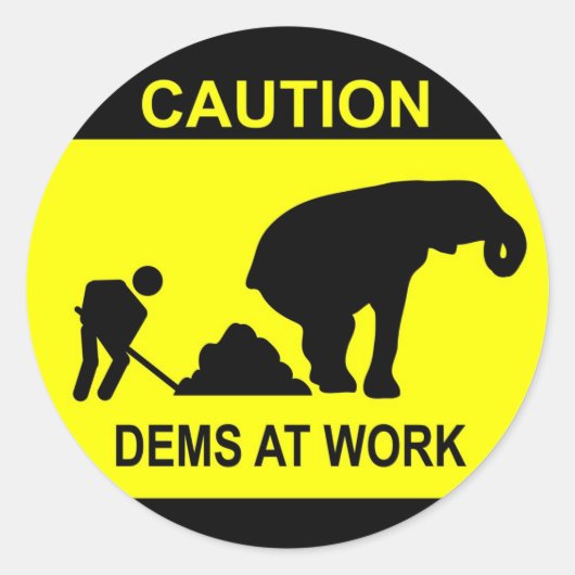 Dems At Workステッカー ラウンドシール (正面)