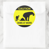 Dems At Workステッカー ラウンドシール (バッグ)