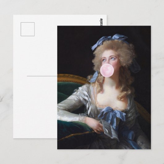 Demure with Pink Bubble Gum ポストカード (正面/裏面)