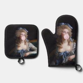 Demure with Pink Bubble Gum 鍋つかみ&鍋敷きセット