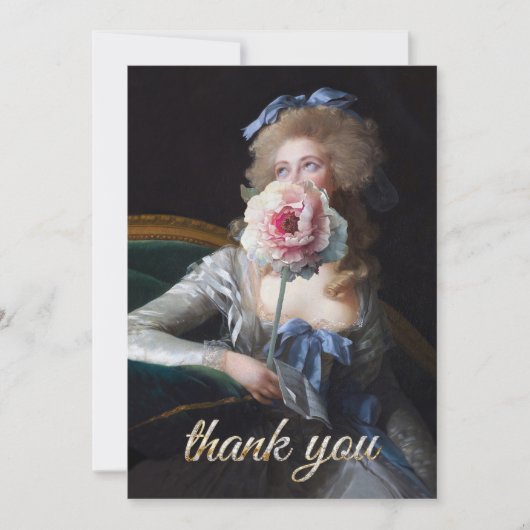 Demure with Pink Peony サンキューカード (正面)