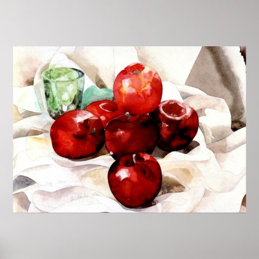 Demuth – リンゴとグリーンガラス ポスター (正面)