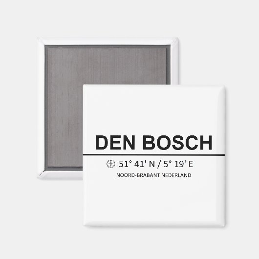 Den Bosch Coördinaten - Den Bosch Coordinates マグネット (正面/裏面)