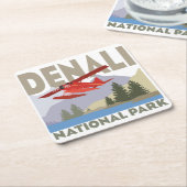 Denaliの国立公園 スクエアペーパーコースター (アングル)