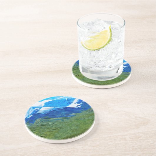 Denaliアラスカの抽象芸術の山そして空 コースター (側面)