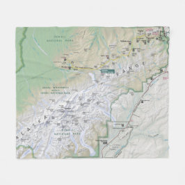 Denali (アラスカ)の地図のフリースブランケット フリースブランケット