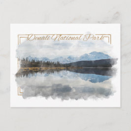 Denali Alaskan水彩絵葉書 ポストカード