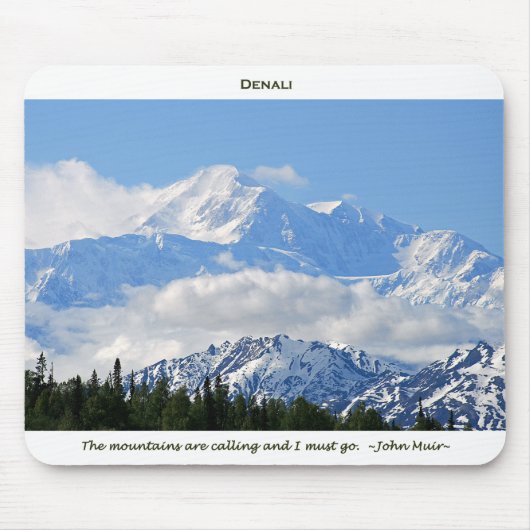 Denali/Mtnsはボーダーを持つMuirをまたは呼んでいますJ マウスパッド (正面)