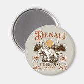 Denali National Park Alaska マグネット (正面/裏面)