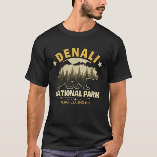 Denali National Park Alaska Forest Landscape Tシャツ (正面)