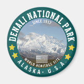 Denali National Park Alaska Since 1917 マグネット (正面)