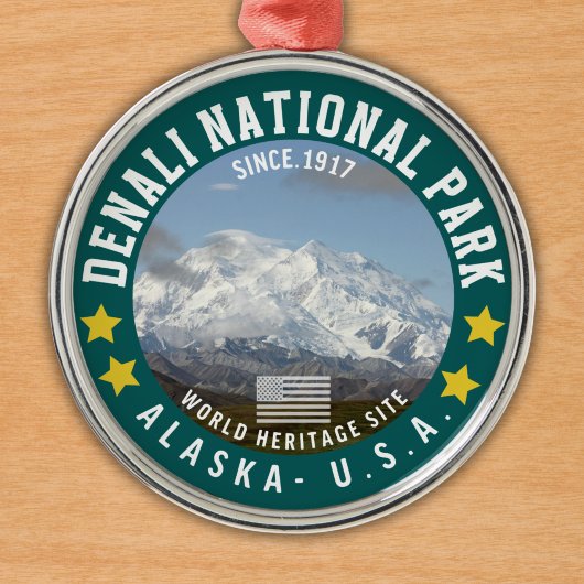 Denali National Park Alaska Since 1917 メタルオーナメント