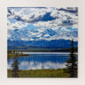 Denali National Park Alaska Sky Clouds Mountains ジグソーパズル (縦)