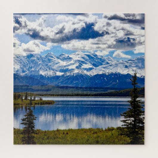 Denali National Park Alaska Sky Clouds Mountains ジグソーパズル (縦)