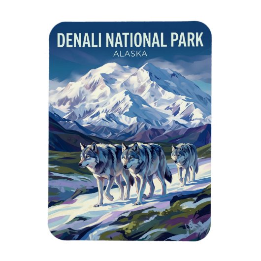 Denali National Park and Preserve Alaska マグネット (縦)