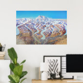 Denali National Park Landscape Painting ポスター (ホームオフィス)