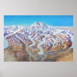 Denali National Park Landscape Painting ポスター