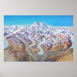 Denali National Park Landscape Painting ポスター