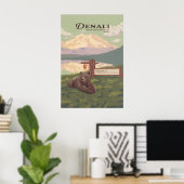 Denali National Park Travel Poster ポスター (ホームオフィス)
