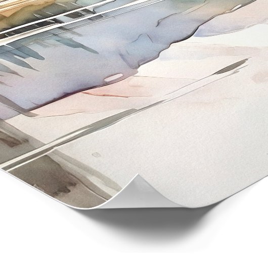 Denali National Park Watercolor ポスター (角)