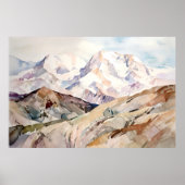 Denali National Park Watercolor ポスター (正面)