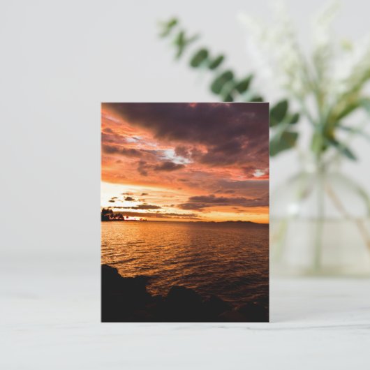 Denaruの島の日没、フィージー ポストカード (スタンド正面)