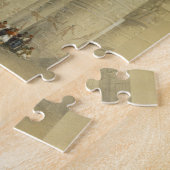 Dendaの寺院の柱廊玄関の下から眺め ジグソーパズル (側面)