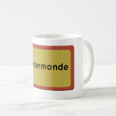 Dendermonde stadsnaambord コーヒーマグカップ (正面右)