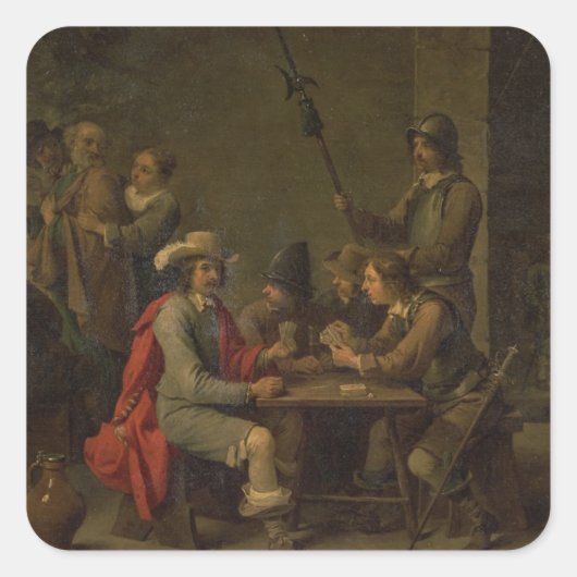 Denial of St. Peter, 1646 (キャンバス上の油) スクエアシール (正面)