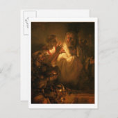 Denial of St. Peter, 1660 (キャンバス上の油) ポストカード (正面/裏面)