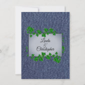 Denimつる植物結婚式招待状4.5インチx 6.25インチ 招待状 (裏面)