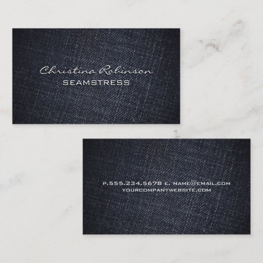 Denimマテリアルの背景 名刺 (正面/裏面)