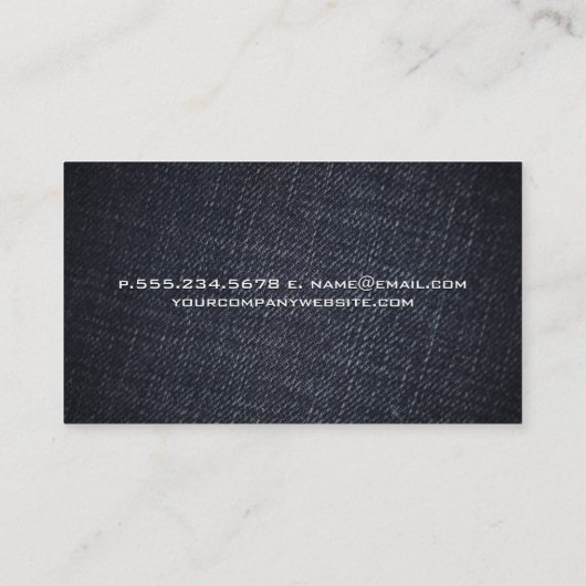 Denimマテリアルの背景 名刺 (裏面)