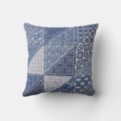 Denim三角形パッチワークヴィンテージテクスチャ。 クッション (裏面)