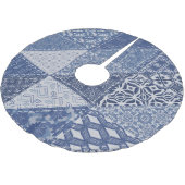 Denim三角形パッチワークヴィンテージテクスチャ。 ブラッシュドポリエステルツリースカート (アングル)