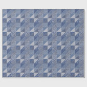 Denim三角形パッチワークヴィンテージテクスチャ。 ラッピングペーパー (フラット)