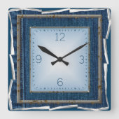 Denim スクエア壁時計 (正面)