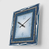 Denim スクエア壁時計 (傾斜)