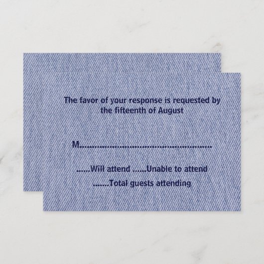 Denim All Purpose Response Card 出欠カード (正面/裏面)