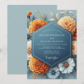 Denim Amber Autumn Wedding 招待状 (正面/裏面)